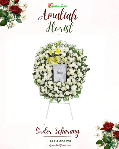 Krans Bunga Duka Cita di Darmawangi
